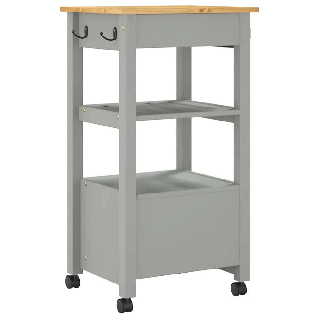 Kitchen Trolley MONZA 48x40x88.5 cm Solid Wood Pine
